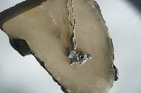 Image 2 of Silver Rabbit Pendant Necklace with Smoky Quartz