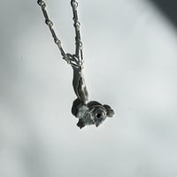 Image 3 of Silver Rabbit Pendant Necklace with Smoky Quartz