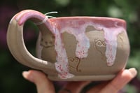 Image 4 of 14 Oz Mug with Carved Hearts and Pink Drip