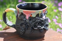 Image 1 of 18 oz Floral Mug with Rainbow Drip