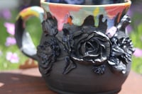 Image 2 of 18 oz Floral Mug with Rainbow Drip