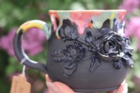 Image 3 of 18 oz Floral Mug with Rainbow Drip