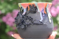 Image 4 of 18 oz Floral Mug with Rainbow Drip