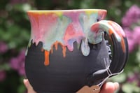 Image 5 of 18 oz Floral Mug with Rainbow Drip
