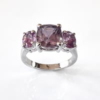 Image 2 of Purple & Pink Tajikistan Spinel 3 Stone Ring