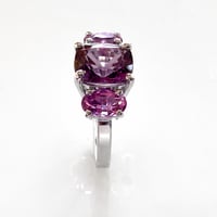 Image 3 of Purple & Pink Tajikistan Spinel 3 Stone Ring