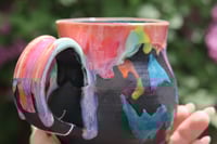 Image 3 of 14 Oz Teal and Rainbow Jack-O-Lantern Mug