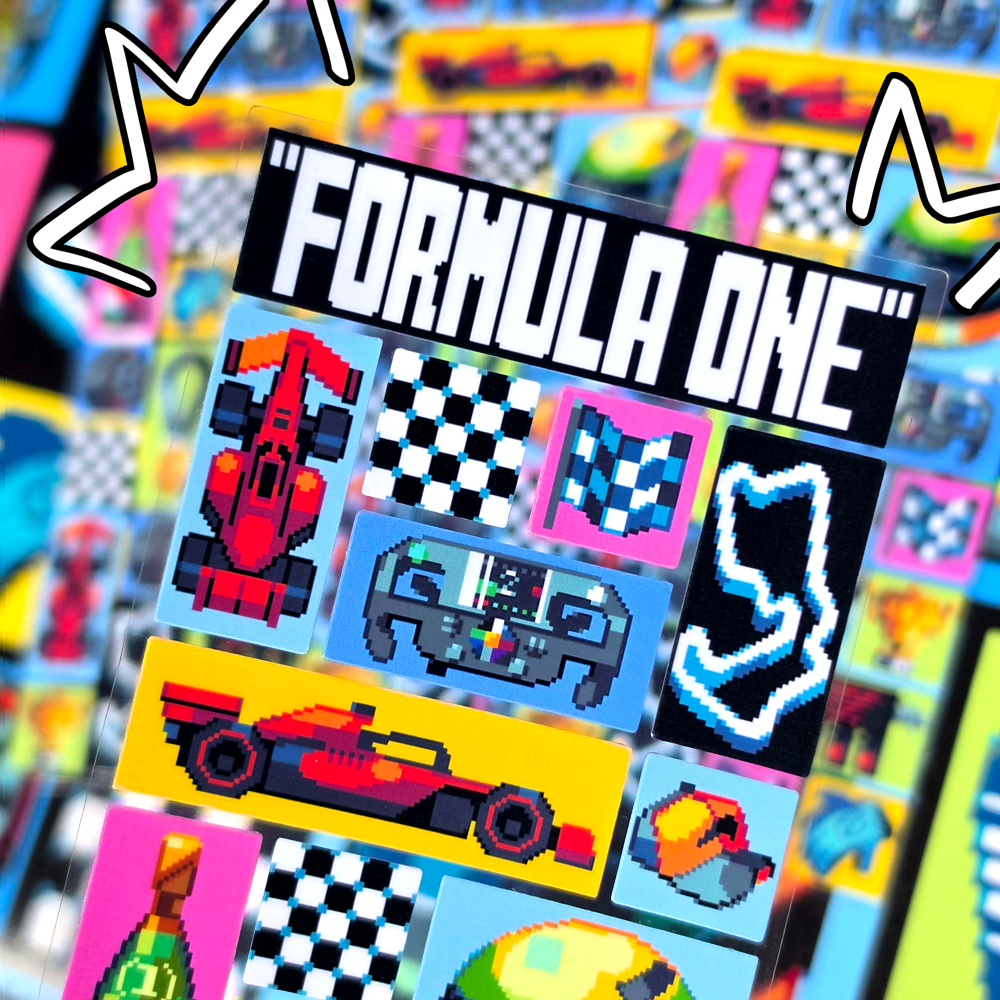 Image of F1 Pixel Sticker Sheet