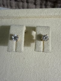 Image 2 of The Clara - Lab Diamond Stud Earrings - 0.25 CTW 10k Yellow Gold