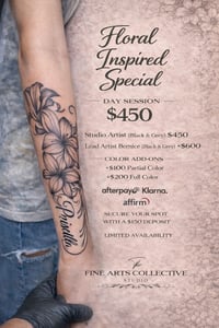 Floral Inspired Special | Half Day Session (Afterpay , Affirm, Klarna available)