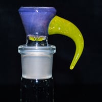 Image 1 of WILDBERRY > ICY WHITE SATIN & CRUSHED OPAL > GREEN & YELLOW FRIT MIX 18MM SLIDE