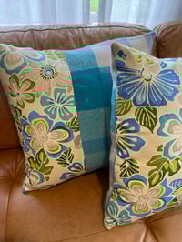 Image 4 of Blue Floral Cushion Pair 