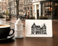 Image 3 of DUTCH SOUVENIR SET: POSTCARD & CANAL HOUSE CANDLE