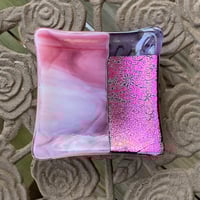 Image 1 of Fused Glass Square Trinket/Soap Dish 4 