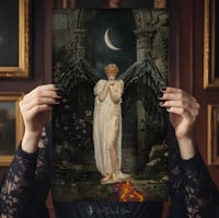Image 2 of Dark Angel Print Gothic Art Crenaia Tattoo Dark Fantasy Decor