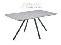 Image 2 of Symphony 160cm Fixed Table & 6 Navy Chairs