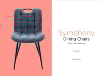 Image 3 of Symphony 160cm Fixed Table & 6 Navy Chairs