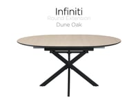 Image 4 of Infiniti 120-160cm Extension Round Dining Table Dune Oak & 4 Chairs