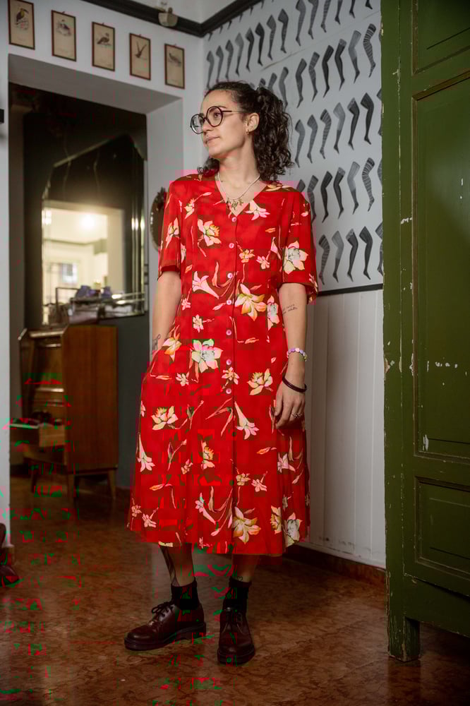 Image of Chemisier rosso Fabiani