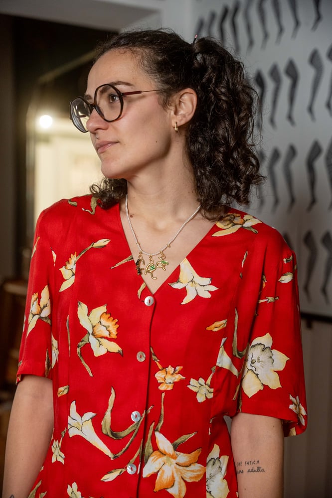 Image of Chemisier rosso Fabiani