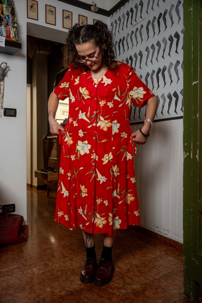 Image of Chemisier rosso Fabiani