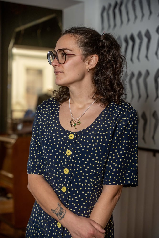 Image of Chemisier Blu Pois