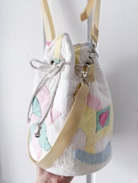 Image 2 of Reimagined Vintage Quilt Drawstring Bag 
