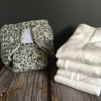 Image 2 of Wool cloth diaper system - grey/white mix