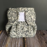 Image 4 of Wool cloth diaper system - grey/white mix