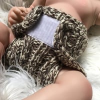 Image 1 of Wool cloth diaper system - grey/white mix