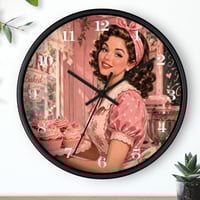 Image 4 of 10" Vintage Pink Bakery Wall Clock – Retro Charm Decor