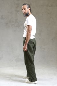 Image 2 of CAPTAIN TROUSER wax cotton - Olive Green