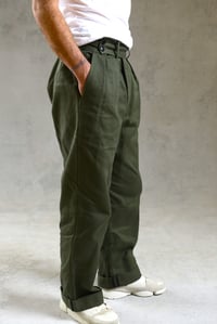 Image 5 of CAPTAIN TROUSER wax cotton - Olive Green