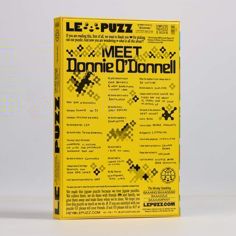 Le Puzz 39 Animals 500 Piece Jigsaw Puzzle Image 2