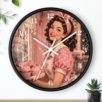 Image 5 of 10" Vintage Pink Bakery Wall Clock – Retro Charm Decor