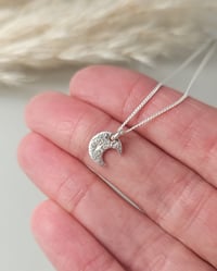 Image 3 of Boho tiny moon necklace with engraved star