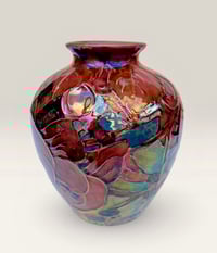 Image 3 of “Apple and bramble” reduction lustre vase