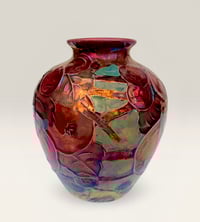 Image 4 of “Apple and bramble” reduction lustre vase