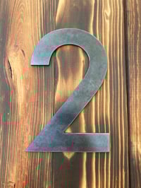 Image 1 of Modern Number 2 House Numbers Sign - Stainless Steel - 6 Inches