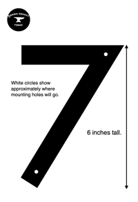 Image 2 of Modern Number 7 House Numbers Sign - Stainless Steel - 6 Inches