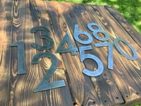 Image 3 of Modern Number 8 House Numbers Sign - Stainless Steel - 6 Inches