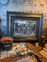 Gothic style picture of Witches and Devils in a handpainted frame