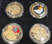 Image 5 of WW2 D-Day (USA) Gold-Plated Challenge Coins Honoring the 101st & 82nd Airborne Divisions