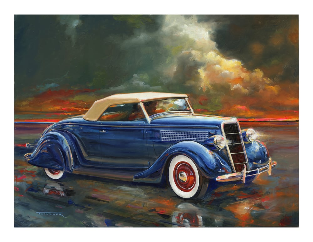 Image of 1935 Ford Roadster Mild Custom,  Painting Prints (18"x24")  Signed & Numbered Giclee' 