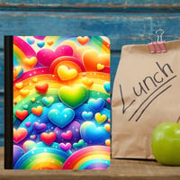 Image 3 of Composition Book - Rainbow Hearts