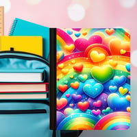 Image 1 of Composition Book - Rainbow Hearts
