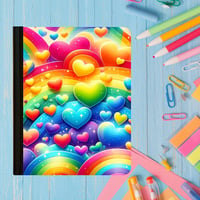 Image 5 of Composition Book - Rainbow Hearts