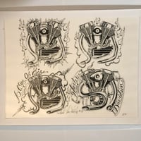 Image 1 of 1990 Gerald Von Langley production Harley V-Twin flash 11x14 