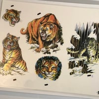 Image 2 of 1990’s big cat tattoo flash sheet 11x14