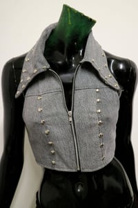 Image 2 of Silver Machine Halter Top